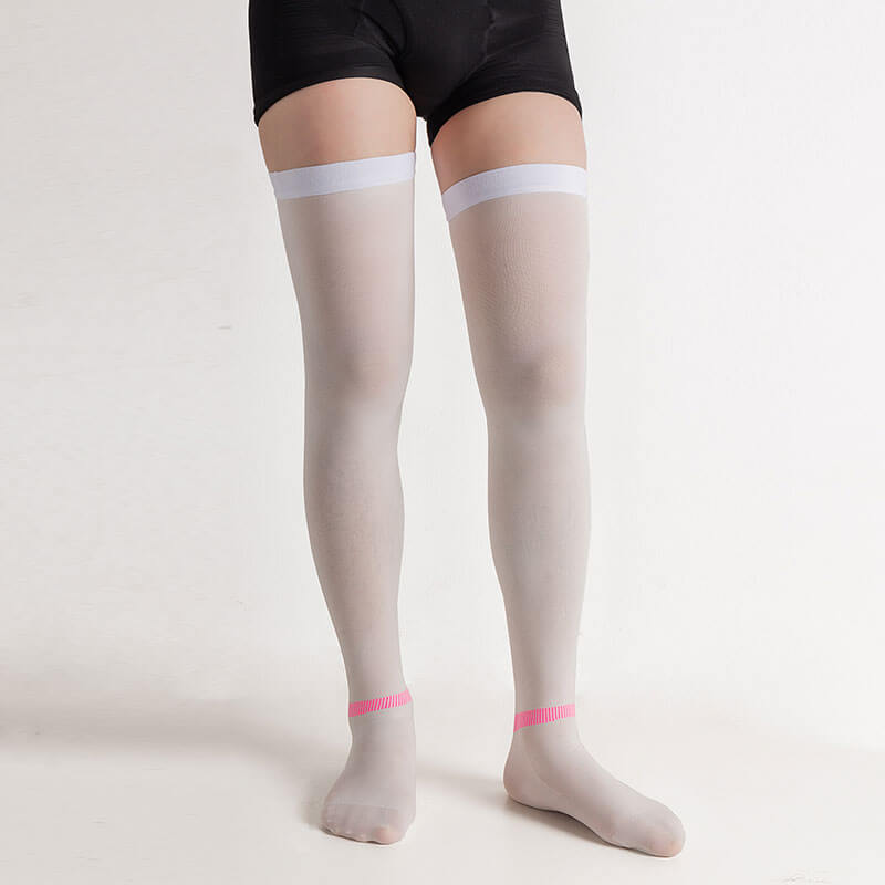 anti embolism stockings thigh length front view